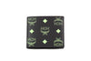 mcm color splash summer green bifold wallet on white background