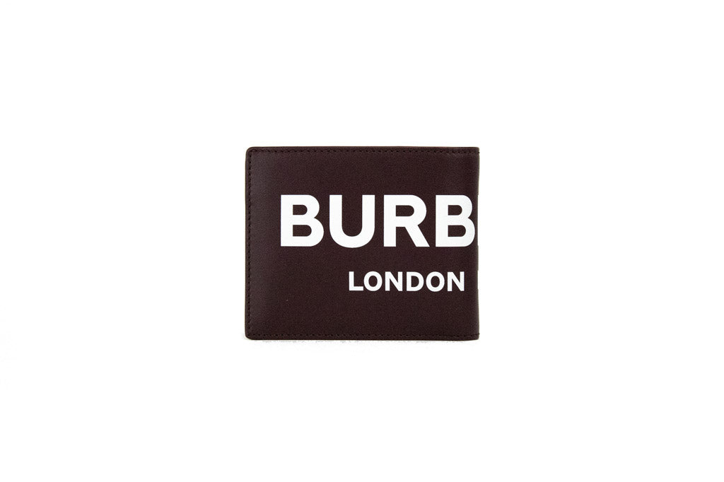 burberry ronan oxblood bifold wallet on white background