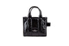 marc jacobs the shiny crinkle micro tote black on white background