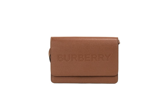 burberry hampshire small tan crossbody on white background
