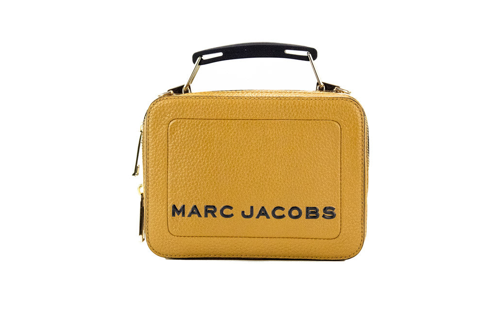 marc jacobs the box golden brown crossbody on white background
