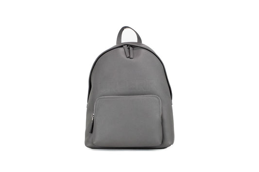 burberry abbeydale charcoal grey backpack on white background