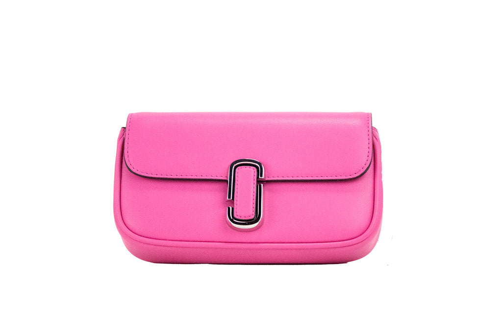 marc jacobs the j marc magenta shoulder bag on white background